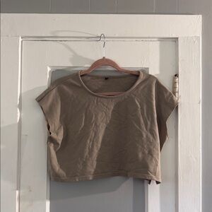 P'tula moss green boxy Crop